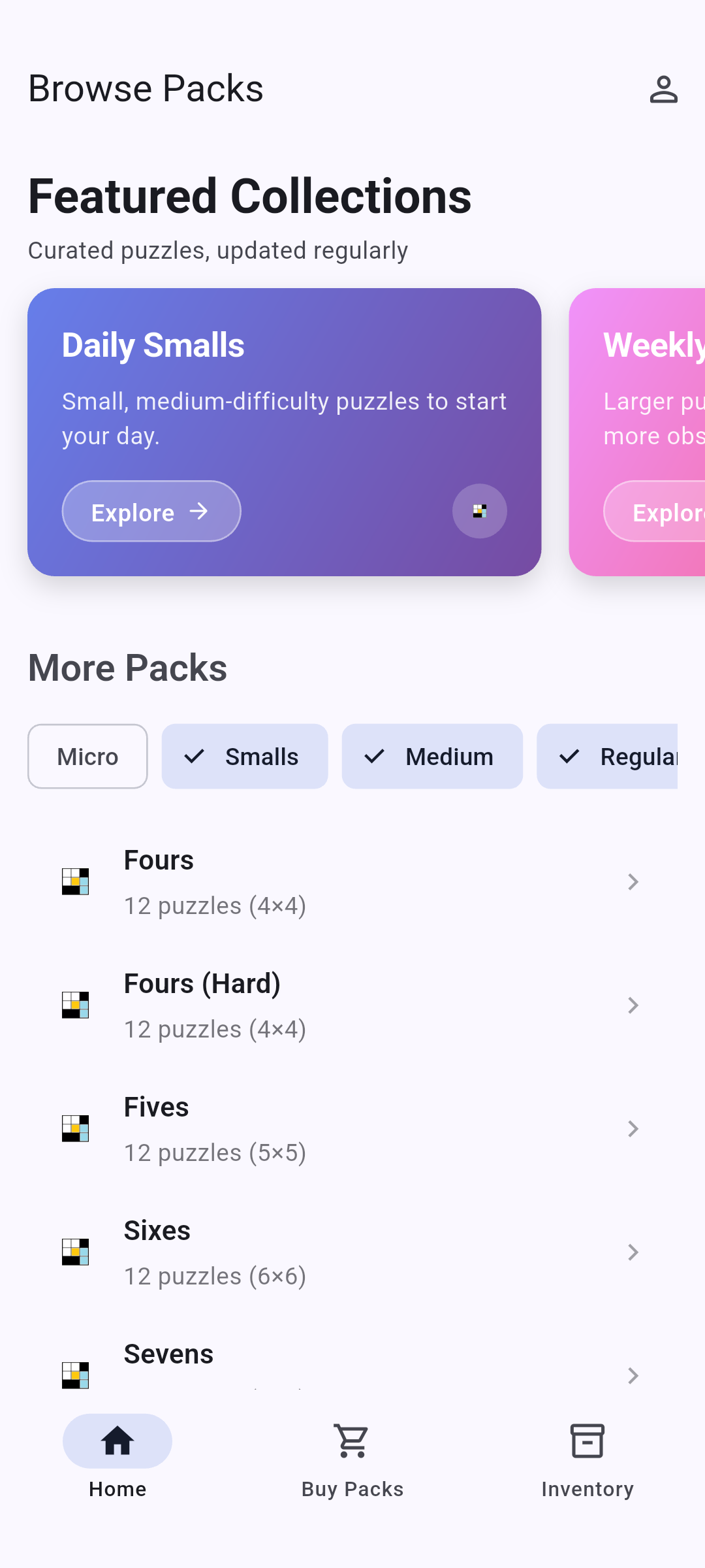 Main Puzzle Screen